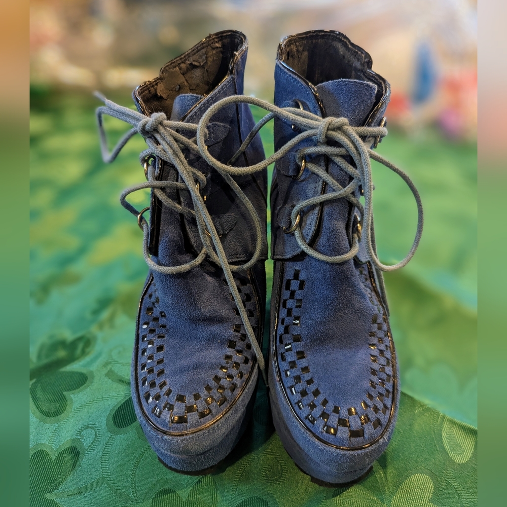 Very Volitile Blue Sued Shoes